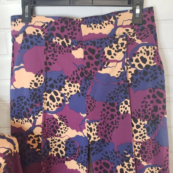 Bold & Beautiful D'iyanu Purple African Print Pant Suit womens M Wrap Blazer - Picture 11 of 12